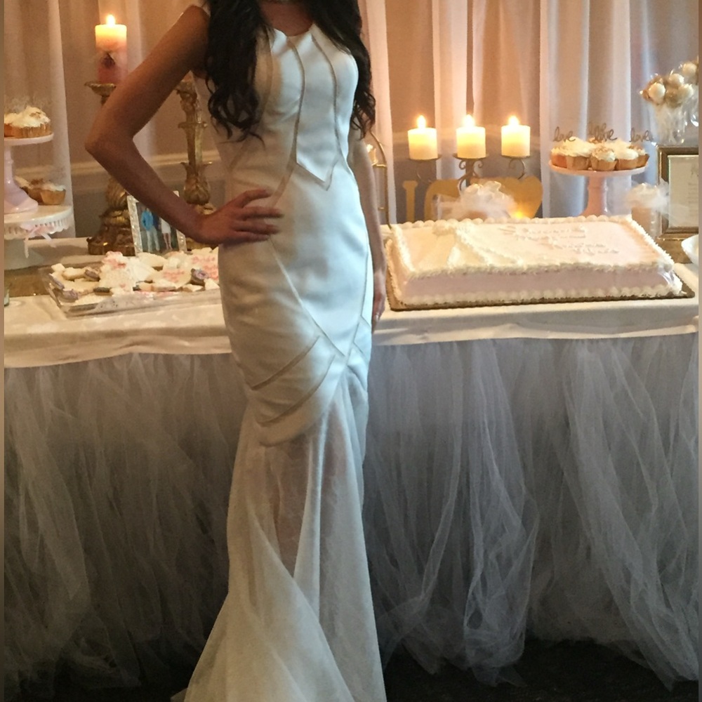 Alberto Makali Elegant White Wedding Dress